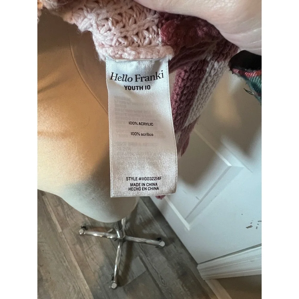 Hello Franki Youth Sweater Checkerboard Mauve Pink Size‎ 10
